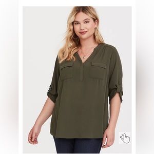 Torrid green blouse, size 00